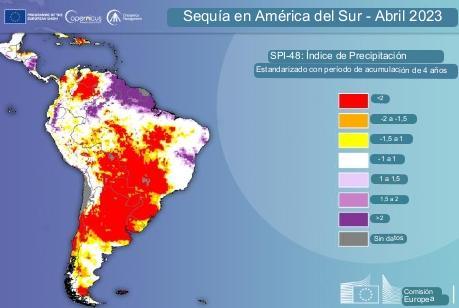 la sequía en Sudamérica 2023